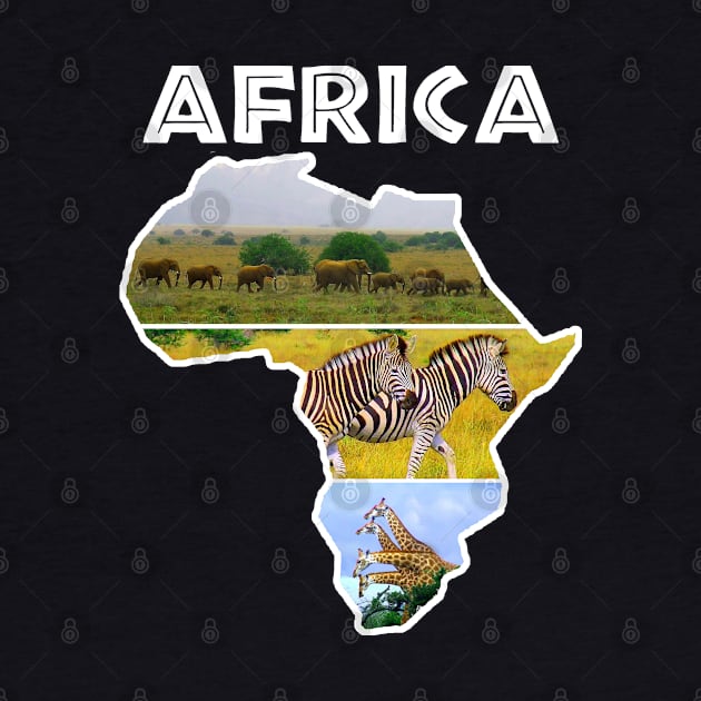 African Wildlife Continent Collage by PathblazerStudios